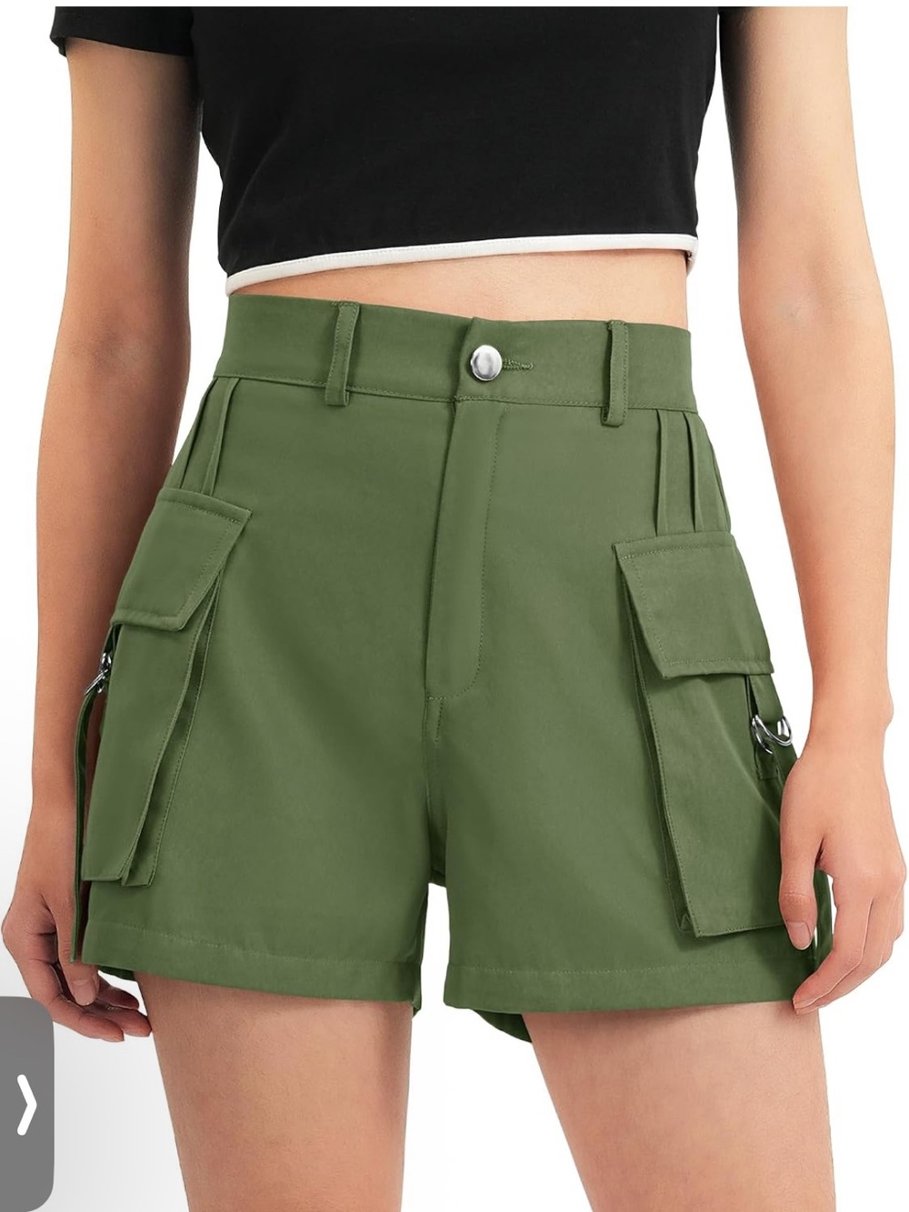 Girl's size 11/12 High-Waist Shorts in Olive Green